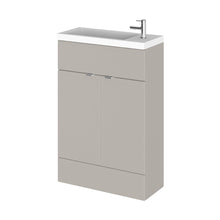 Hudson Reed Fusion 600mm Compact Vanity Unit & Basin Contemp Pebble Grey MFC Smooth Matt 904x503x355mm - JJ Building Materials