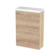 Hudson Reed Fusion 600mm Compact Wc Unit & Polymarble Top Contemp Bleached Oak MFC Textured Woodgrain 904x603x255mm - JJ Building Materials