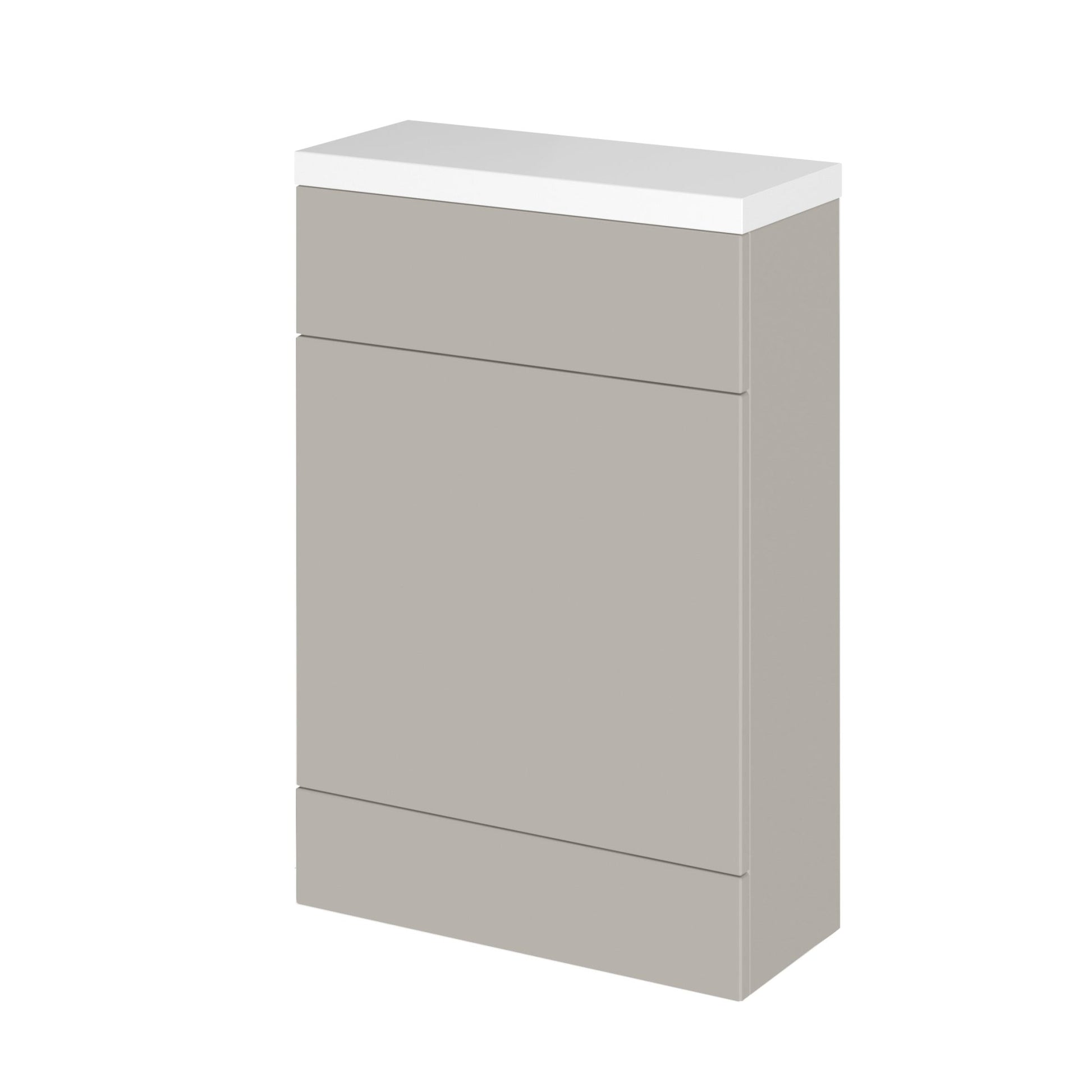 Hudson Reed Fusion 600mm Compact Wc Unit & Polymarble Top Contemp Pebble Grey MFC Smooth Matt 904x603x255mm - JJ Building Materials