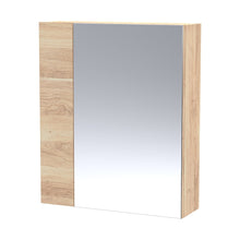Hudson Reed Fusion 600mm Mirror Unit (75/25) Contemp Bleached Oak MFC Textured Woodgrain 715x600x182mm - JJ Building Materials