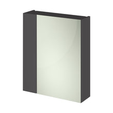 Hudson Reed Fusion 600mm Mirror Unit (75/25) Contemp Gloss Grey MFC Painted Gloss 715x600x182mm - JJ Building Materials