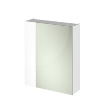 Hudson Reed Fusion 600mm Mirror Unit (75/25) Contemp Gloss White MFC Painted Gloss 715x600x182mm - JJ Building Materials