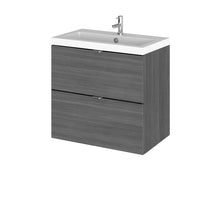 Hudson Reed Fusion 600mm Vanity Unit & Basin Contemp Anthracite Woodgrain MFC Textured Woodgrain 579x605x360mm - CBI530 - JJ Building Materials