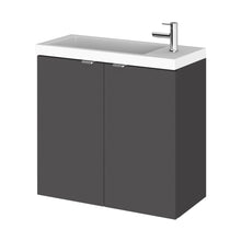 Hudson Reed Fusion 600mm Vanity Unit & Basin Contemp Gloss Grey MFC Painted Gloss 579x605x255mm - JJ Building Materials