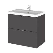 Hudson Reed Fusion 600mm Vanity Unit & Basin Contemp Gloss Grey MFC Painted Gloss 579x605x360mm - CBI930 - JJ Building Materials