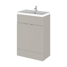 Hudson Reed Fusion 600mm Vanity Unit & Basin Contemp Pebble Grey MFC Smooth Matt 904x603x355mm - JJ Building Materials