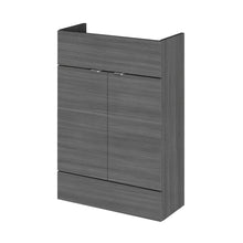 Hudson Reed Fusion 600mm Vanity Unit - Compact Contemp Anthracite Woodgrain MFC Textured Woodgrain 864x600x255mm - JJ Building Materials