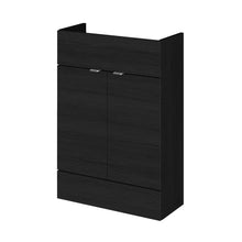 Hudson Reed Fusion 600mm Vanity Unit - Compact Contemp Charcoal Black MFC Textured Woodgrain 864x600x255mm - JJ Building Materials