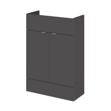 Hudson Reed Fusion 600mm Vanity Unit - Compact Contemp Gloss Grey MFC Gloss 864x600x255mm - JJ Building Materials