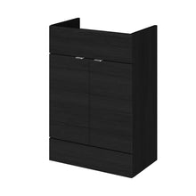 Hudson Reed Fusion 600mm Vanity Unit Contemp Charcoal Black MFC Textured Woodgrain 864x600x355mm - JJ Building Materials