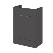 Hudson Reed Fusion 600mm Vanity Unit Contemp Gloss Grey MFC Painted Gloss 864x600x355mm - JJ Building Materials
