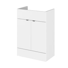 Hudson Reed Fusion 600mm Vanity Unit Contemp Gloss White MFC Painted Gloss 864x600x355mm - JJ Building Materials
