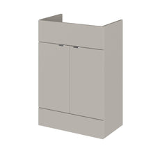 Hudson Reed Fusion 600mm Vanity Unit Contemp Pebble Grey MFC Textured Woodgrain 864x600x355mm - JJ Building Materials