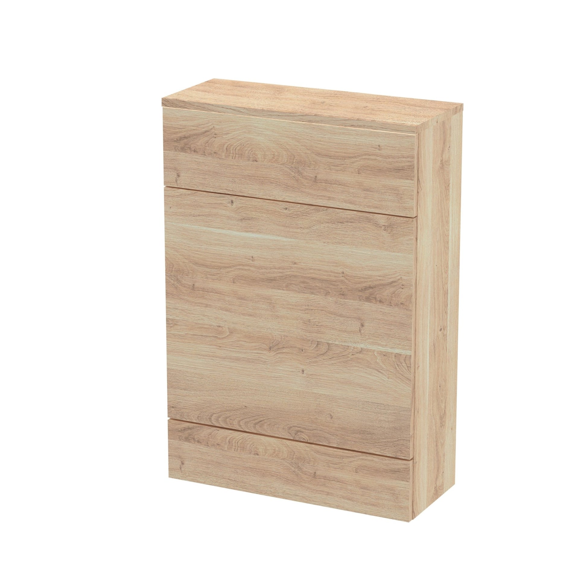 Hudson Reed Fusion 600mm Wc Unit (255mm Deep) Contemp Bleached Oak MFC Textured Woodgrain 882x605x260mm - JJ Building Materials