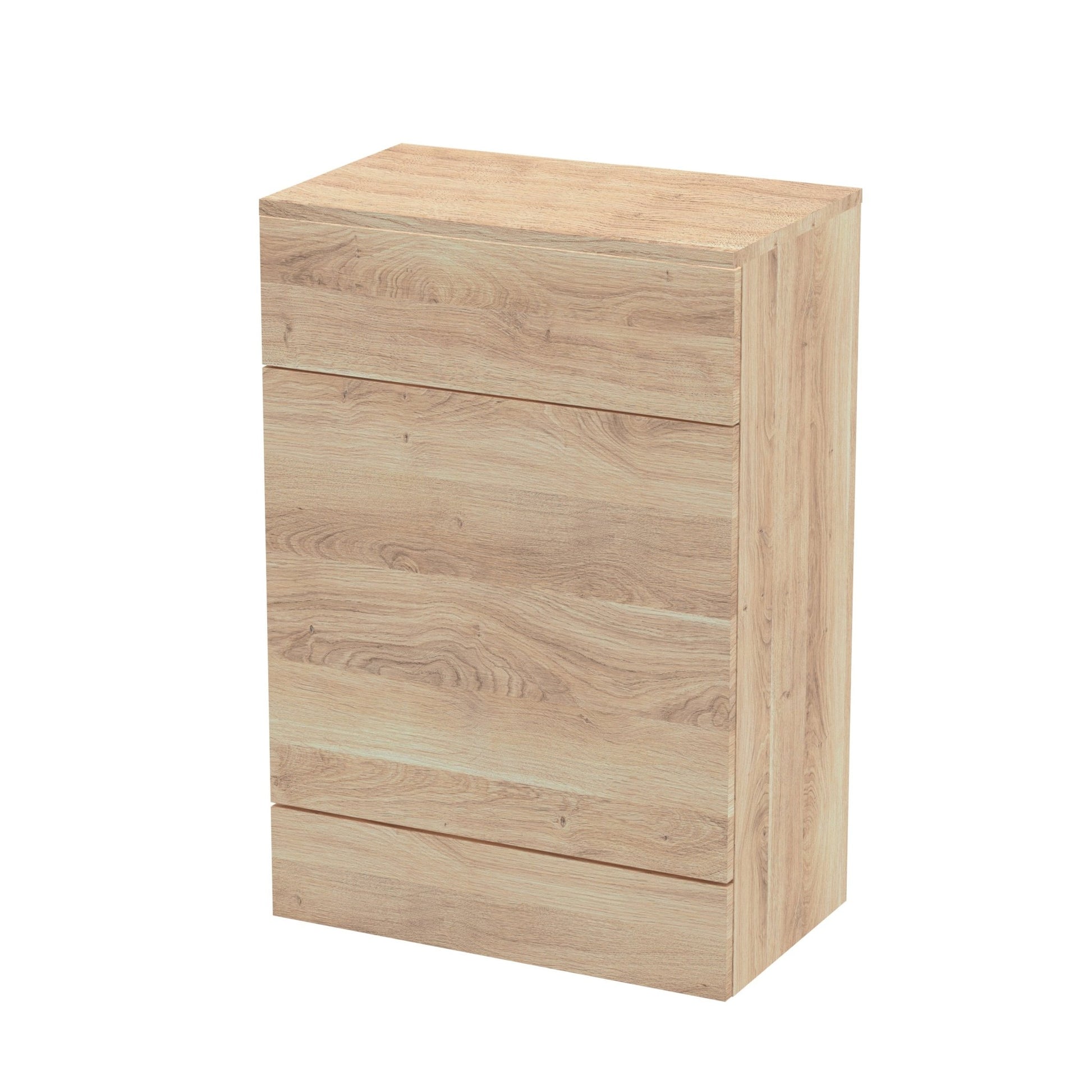 Hudson Reed Fusion 600mm Wc Unit (355mm Deep) Contemp Bleached Oak MFC Textured Woodgrain 882x605x360mm - JJ Building Materials