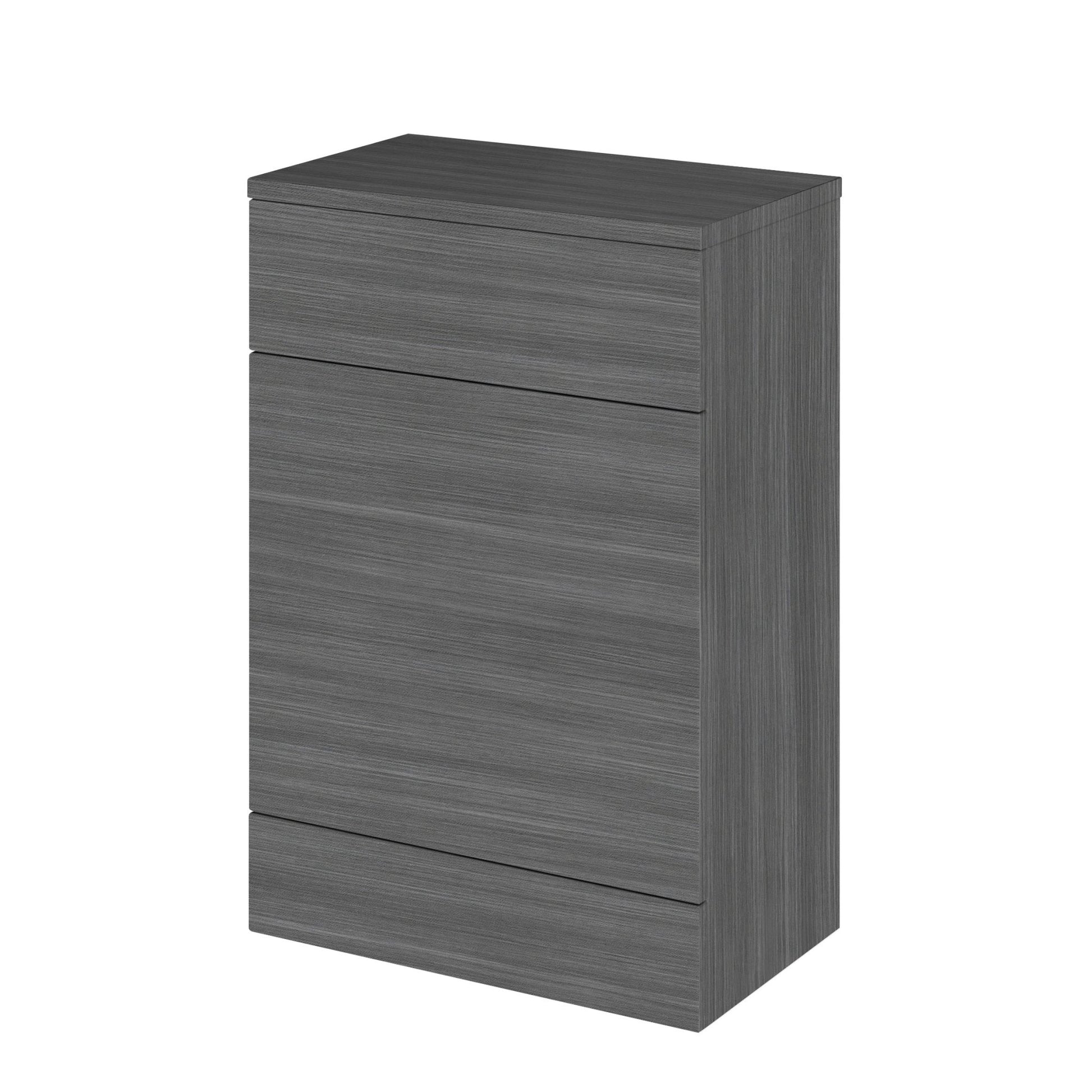 Hudson Reed Fusion 600mm Wc Unit & Co - ordinating Top Contemp Anthracite Woodgrain MFC Textured Woodgrain 882x605x360mm - JJ Building Materials