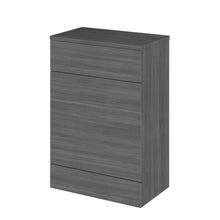 Hudson Reed Fusion 600mm Wc Unit & Co - ordinating Top Contemp Anthracite Woodgrain MFC Textured Woodgrain 882x605x360mm - JJ Building Materials