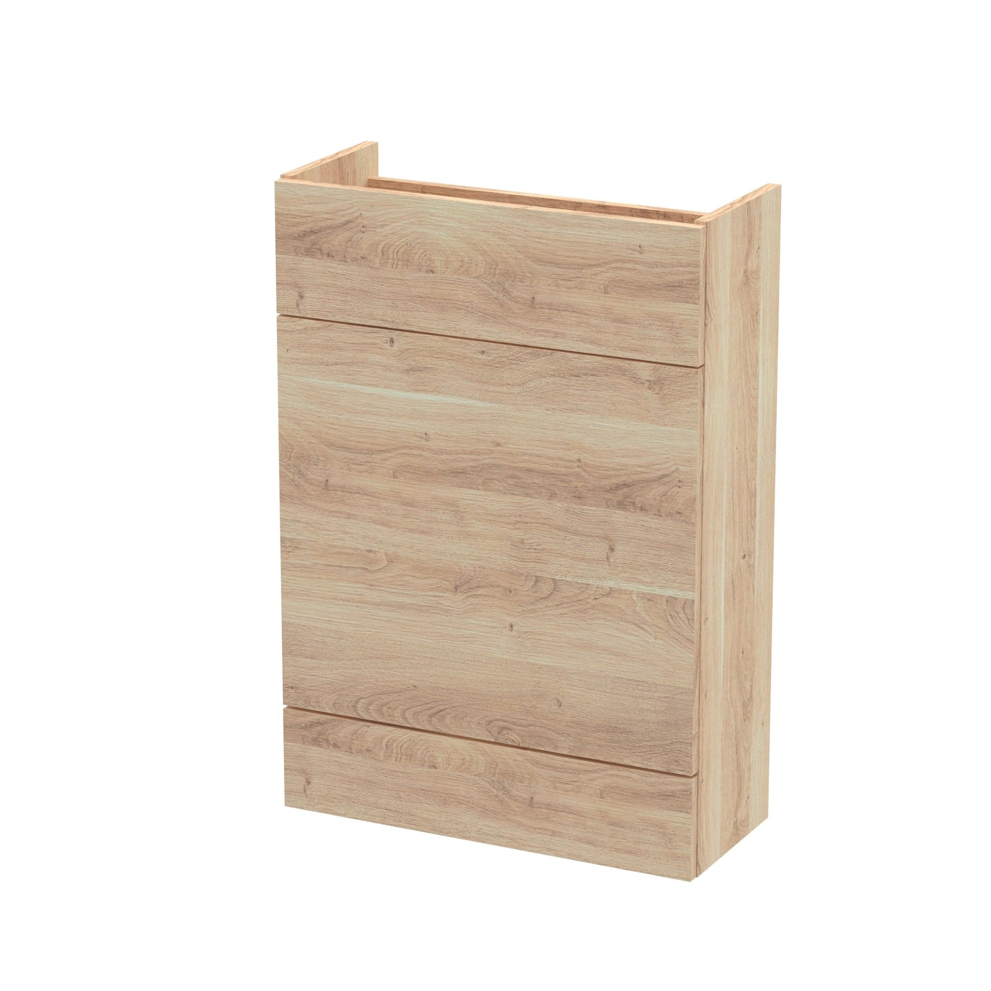 Hudson Reed Fusion 600mm Wc Unit - Compact Contemp Bleached Oak MFC Textured Woodgrain 864x600x255mm - JJ Building Materials