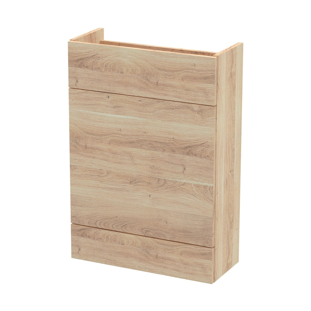 Hudson Reed Fusion 600mm Wc Unit - Compact Contemp Bleached Oak MFC Textured Woodgrain 864x600x255mm - JJ Building Materials