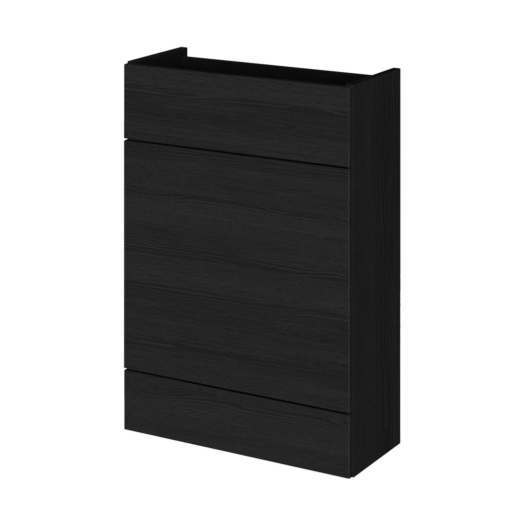 Hudson Reed Fusion 600mm Wc Unit - Compact Contemp Charcoal Black MFC Textured Woodgrain 864x600x255mm - JJ Building Materials