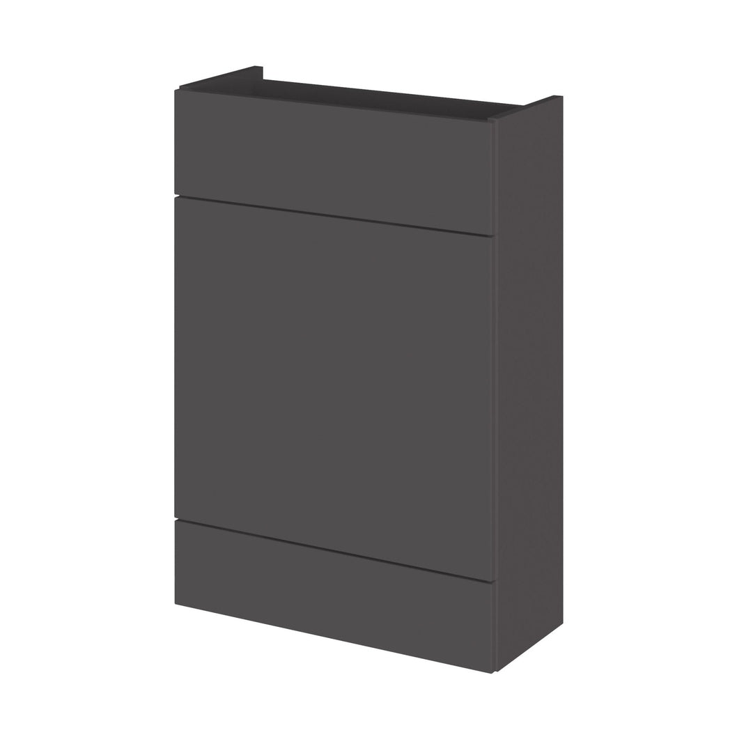 Hudson Reed Fusion 600mm Wc Unit - Compact Contemp Gloss Grey MFC Painted Gloss 864x600x255mm - JJ Building Materials