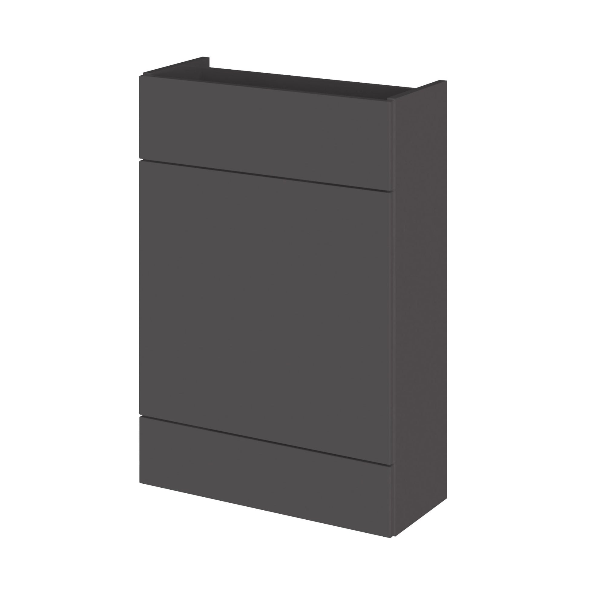 Hudson Reed Fusion 600mm Wc Unit - Compact Contemp Gloss Grey MFC Painted Gloss 864x600x255mm - JJ Building Materials