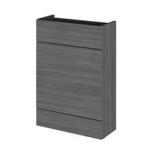 Hudson Reed Fusion 600mm Wc Unit - Compact Contemp Graphite Grey Woodgrain MFC Textured Woodgrain 864x600x255mm - JJ Building Materials