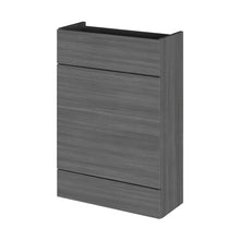 Hudson Reed Fusion 600mm Wc Unit - Compact Contemp Graphite Grey Woodgrain MFC Textured Woodgrain 864x600x255mm - JJ Building Materials