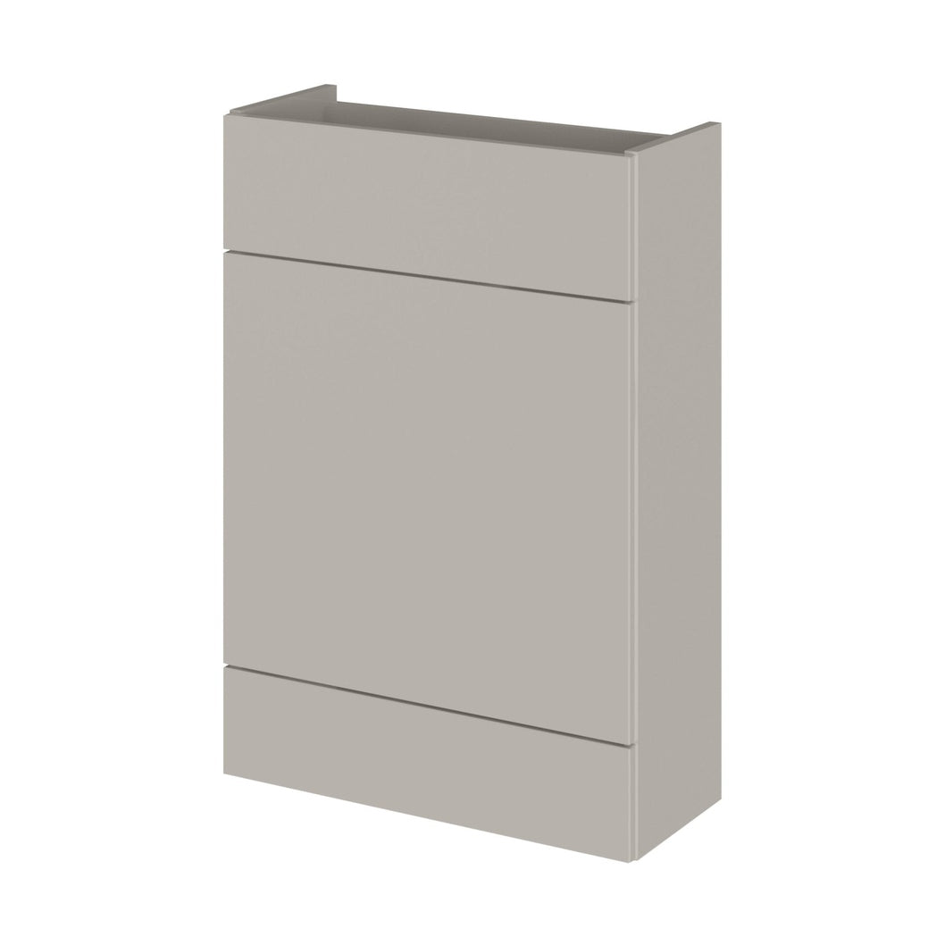 Hudson Reed Fusion 600mm Wc Unit - Compact Contemp Pebble Grey MFC Textured Woodgrain 864x600x255mm - JJ Building Materials