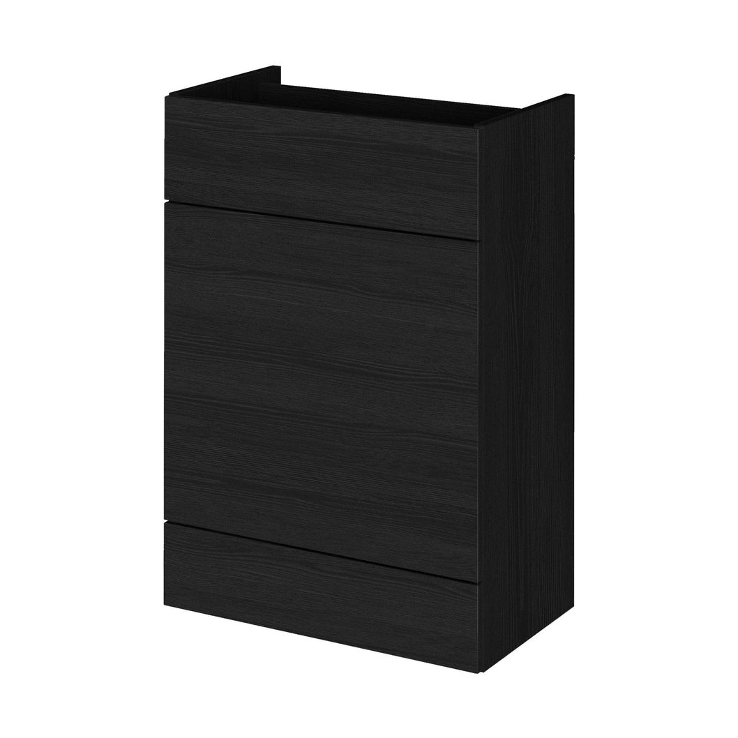 Hudson Reed Fusion 600mm Wc Unit Contemp Charcoal Black MFC Textured Woodgrain 864x600x355mm - JJ Building Materials