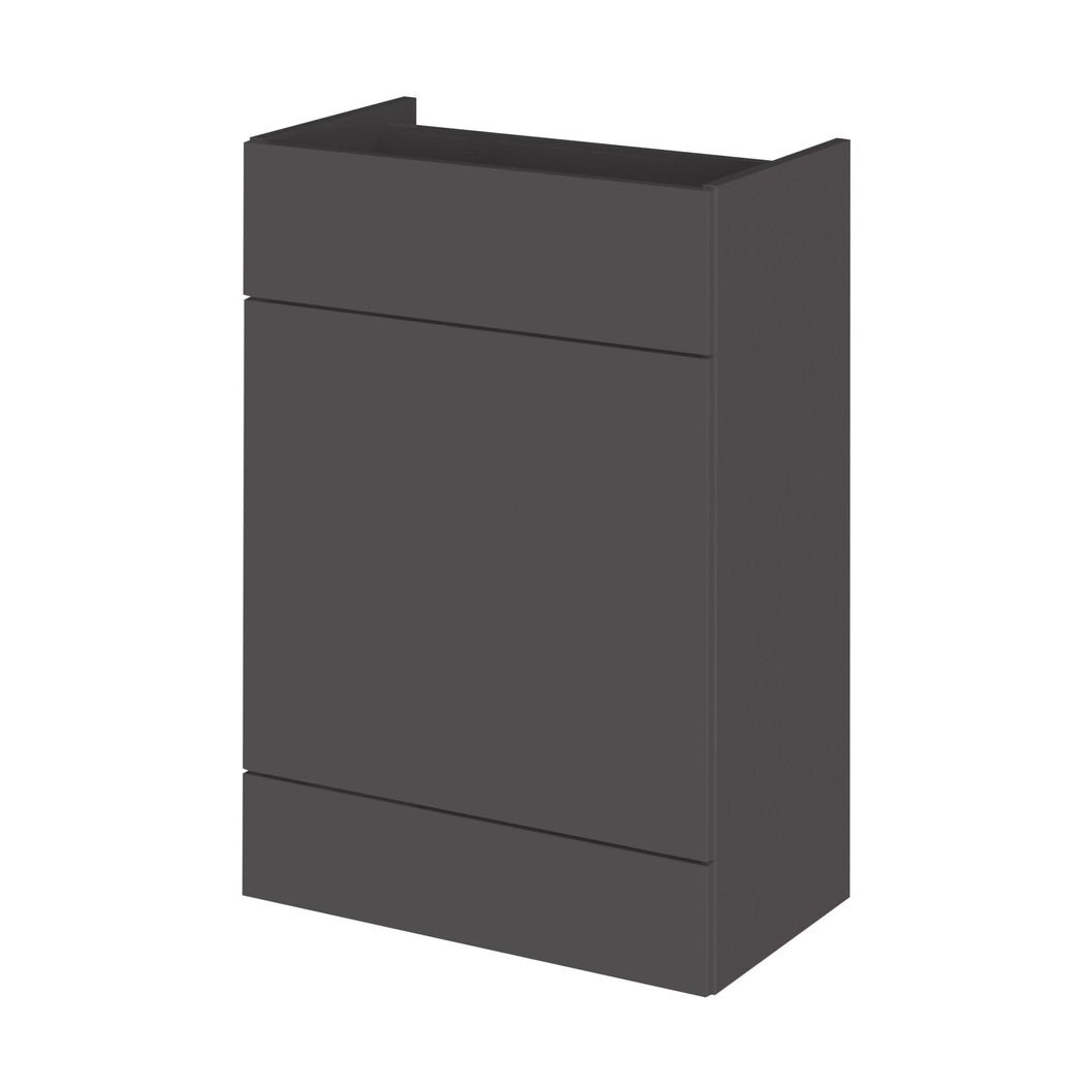 Hudson Reed Fusion 600mm Wc Unit Contemp Gloss Grey MFC Painted Gloss 864x600x355mm - JJ Building Materials
