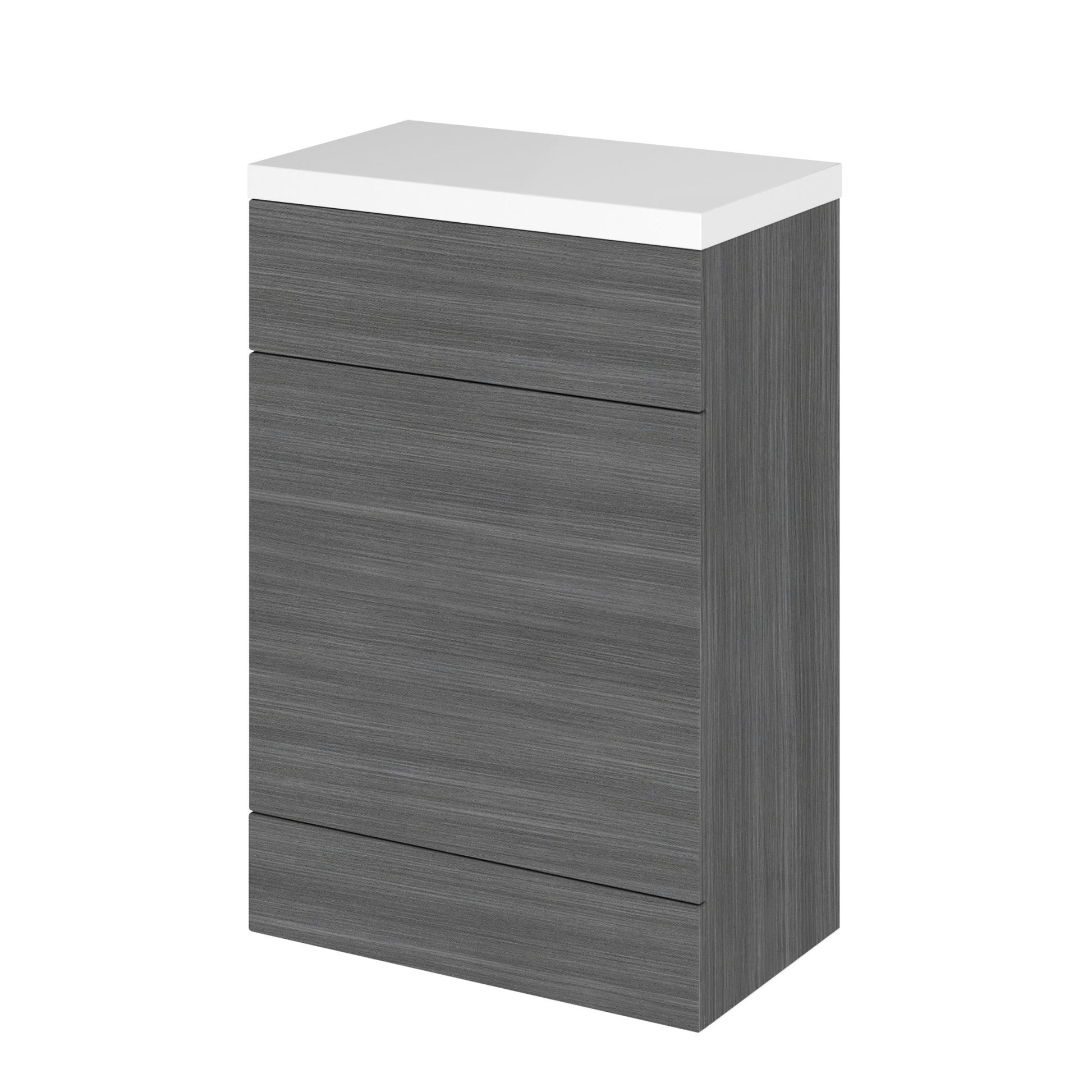 Hudson Reed Fusion 600mm Wc Unit & Top Contemp Anthracite Woodgrain MFC Textured Woodgrain 904x605x360mm - JJ Building Materials