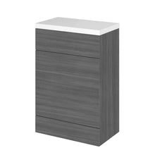 Hudson Reed Fusion 600mm Wc Unit & Top Contemp Anthracite Woodgrain MFC Textured Woodgrain 904x605x360mm - JJ Building Materials