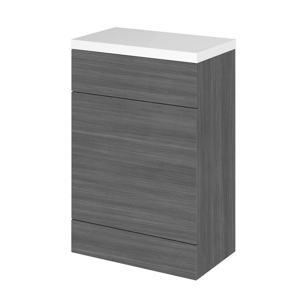 Hudson Reed Fusion 600mm Wc Unit & Top Contemp Anthracite Woodgrain MFC Textured Woodgrain 904x605x360mm - JJ Building Materials