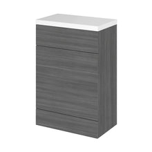 Hudson Reed Fusion 600mm Wc Unit & Top Contemp Anthracite Woodgrain MFC Textured Woodgrain 904x605x360mm - JJ Building Materials