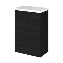 Hudson Reed Fusion 600mm Wc Unit & Top Contemp Charcoal Black MFC Textured Woodgrain 904x605x360mm - JJ Building Materials