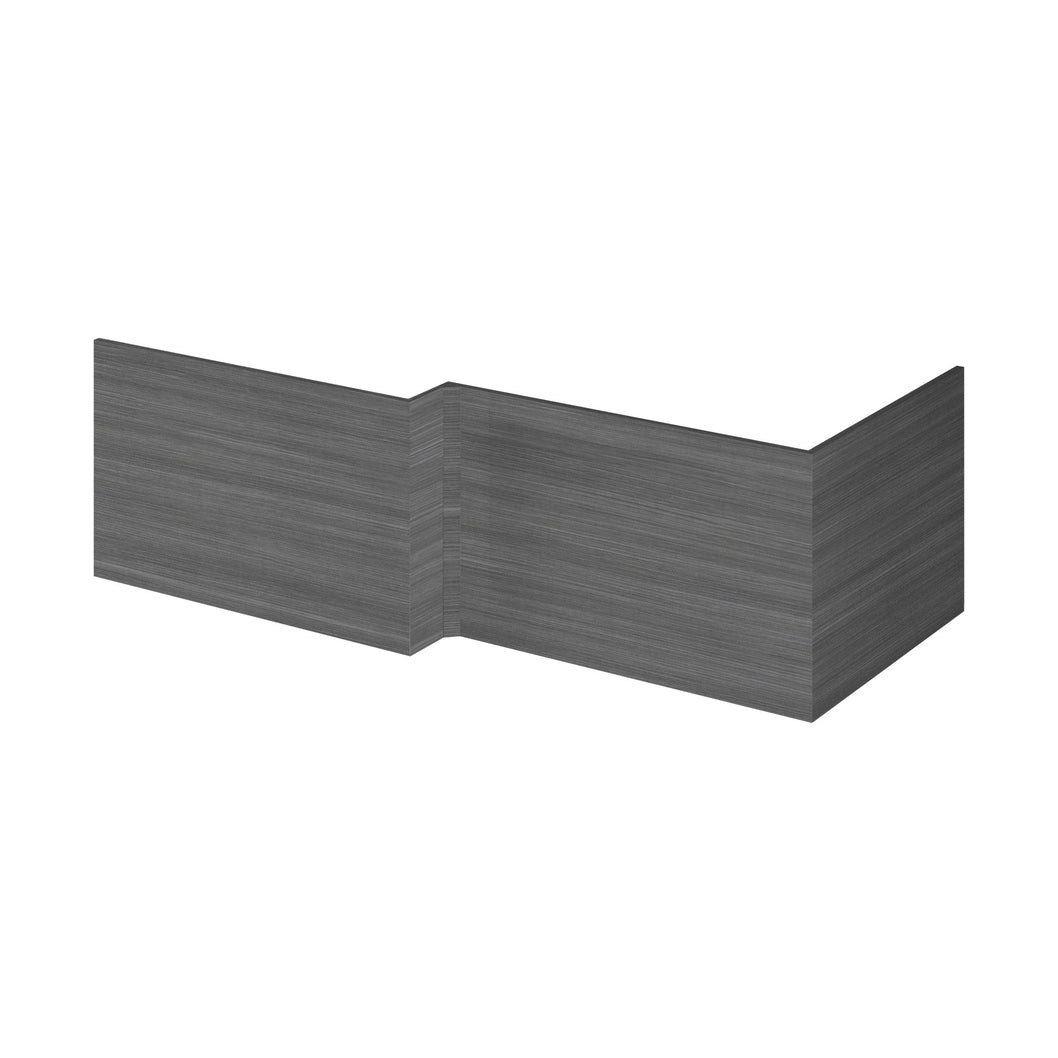 Hudson Reed Fusion 700mm Shower Bath End Panel Contemp Anthracite Woodgrain MFC Textured Woodgrain 520x680x18mm - JJ Building Materials