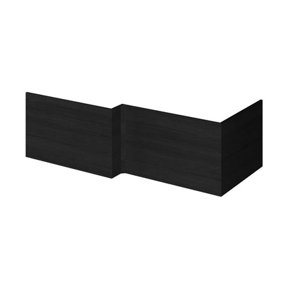 Hudson Reed Fusion 700mm Shower Bath End Panel Contemp Charcoal Black MFC Textured Woodgrain 520x680x18mm - JJ Building Materials