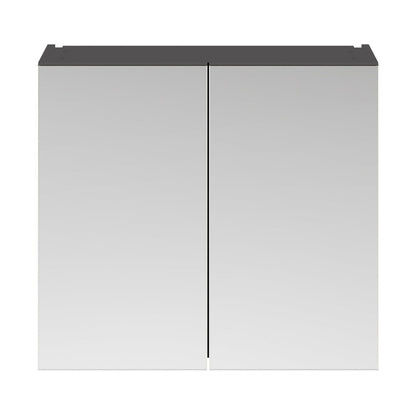 Hudson Reed Fusion 800mm Mirror Unit (50/50) Contemp Gloss Grey MFC Painted Gloss 715x800x180mm - JJ Building Materials