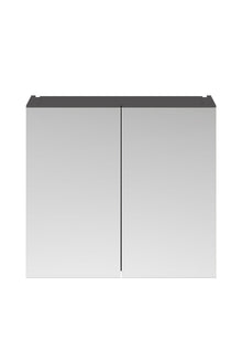 Hudson Reed Fusion 800mm Mirror Unit (50/50) Contemp Gloss Grey MFC Painted Gloss 715x800x180mm - JJ Building Materials