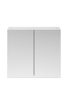 Hudson Reed Fusion 800mm Mirror Unit (50/50) Contemp Gloss White MFC Painted Gloss 715x800x180mm - JJ Building Materials