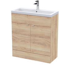 Hudson Reed Fusion 800mm Vanity Unit & Basin Contemp Bleached Oak MFC Textured Woodgrain 904x805x360mm - JJ Building Materials