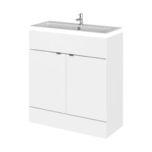 Hudson Reed Fusion 800mm Vanity Unit & Basin Contemp Gloss White MFC Painted Gloss 904x805x360mm - JJ Building Materials