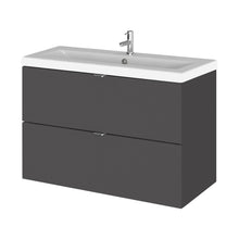 Hudson Reed Fusion 800mm Vanity Unit & Ceramic Basin Contemp Gloss Grey MFC Painted Gloss 579x805x360mm - JJ Building Materials