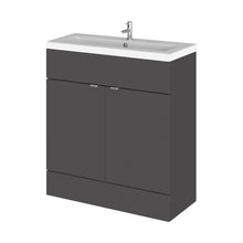 Hudson Reed Fusion 800mm Vanity Unit & Ceramic Basin Contemp Gloss Grey MFC Painted Gloss 904x805x360mm - JJ Building Materials