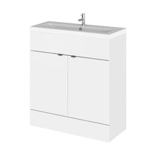 Hudson Reed Fusion 800mm Vanity Unit & Ceramic Basin Contemp Gloss White MFC Painted Gloss 904x805x360mm - JJ Building Materials