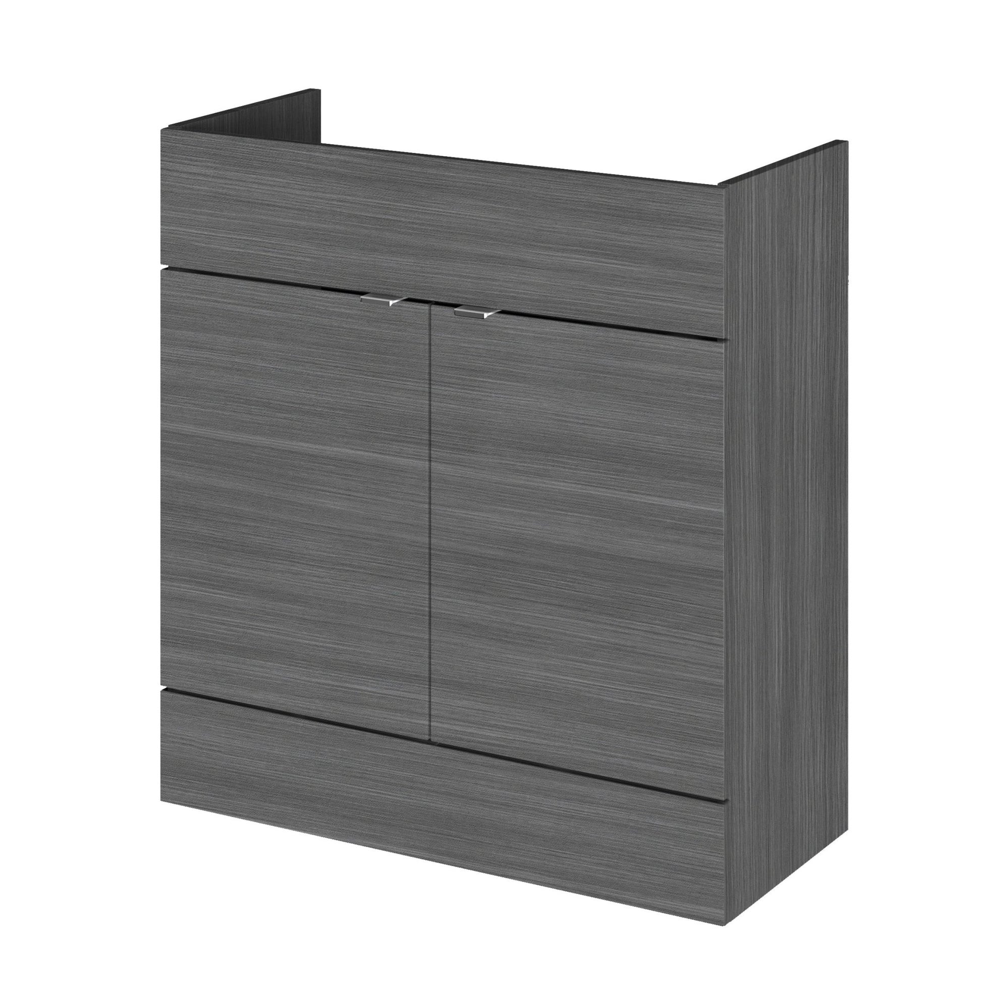 Hudson Reed Fusion 800mm Vanity Unit Contemp Anthracite Woodgrain MFC Textured Woodgrain 864x800x355mm - JJ Building Materials