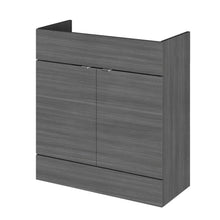 Hudson Reed Fusion 800mm Vanity Unit Contemp Anthracite Woodgrain MFC Textured Woodgrain 864x800x355mm - JJ Building Materials