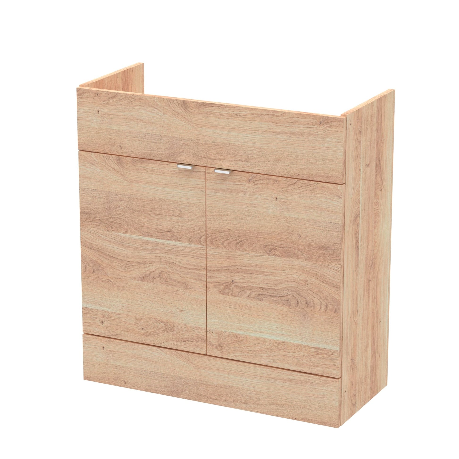 Hudson Reed Fusion 800mm Vanity Unit Contemp Bleached Oak MFC Textured Woodgrain 864x800x355mm - JJ Building Materials