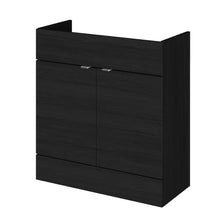 Hudson Reed Fusion 800mm Vanity Unit Contemp Charcoal Black MFC Textured Woodgrain 864x800x355mm - JJ Building Materials